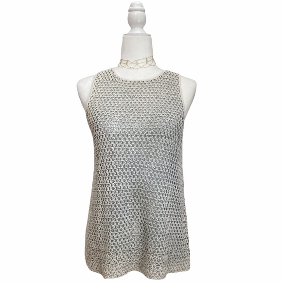 Theory Dakin Arabis Crochet Knit Tank Top - Picture 1 of 8